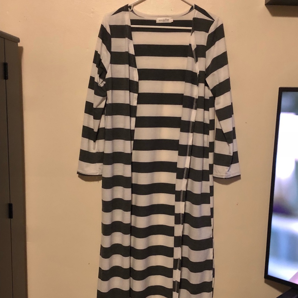 Moking top jacket size L white and grey stripe